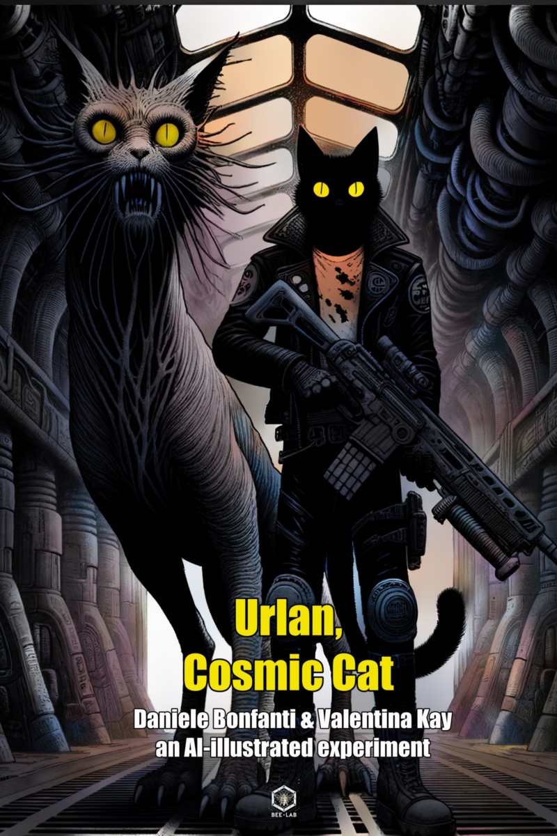 Urlan, Cosmic Cat. An AI-Illustrated Experiment (graphic novel, 2024, Bee Lab, with Valentina Kay)